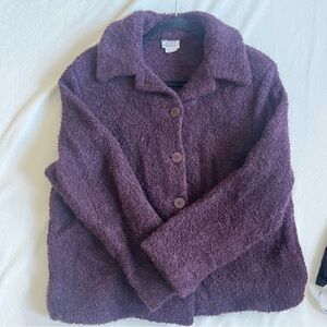 Eileen Fisher Purple /Wine wool Boucle Jacket